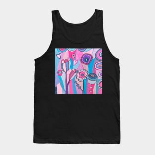 Pink Summer florals Tank Top